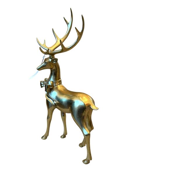Rachel Zoe 18in Gold Reindeer with Rhinestone Bow Christmas Holiday Glam NEW - Picture 7 of 10